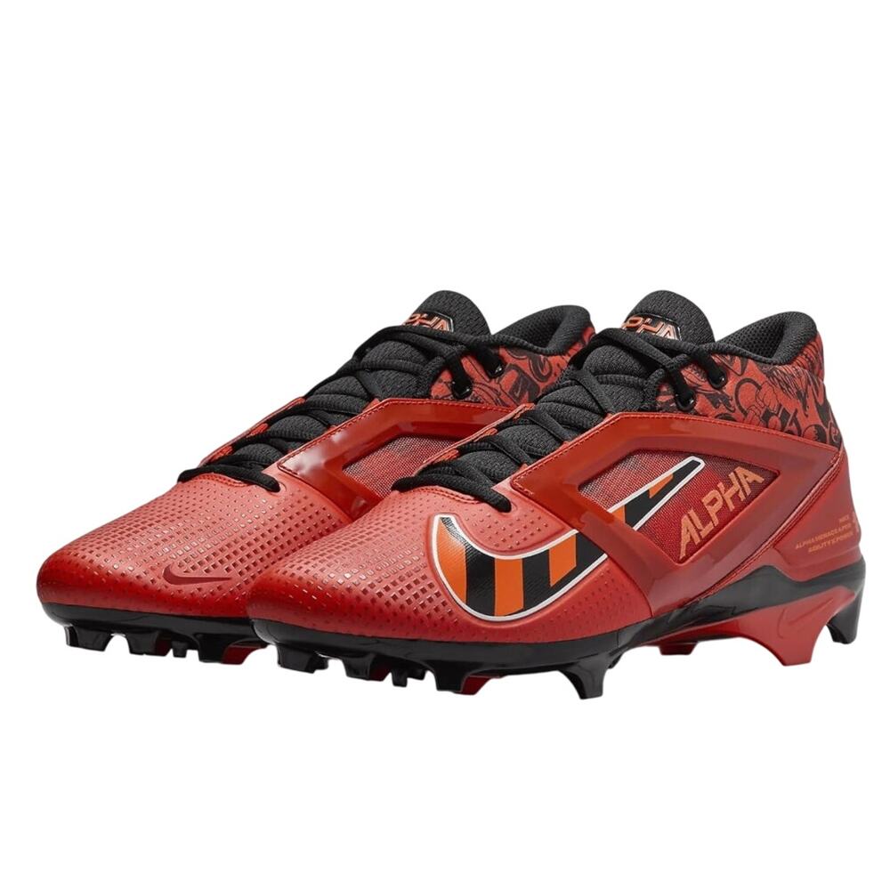 Nike Mens Alpha Menace 4 Pro NRG Molded Football Cleats Size 9 Orange Black NWOB